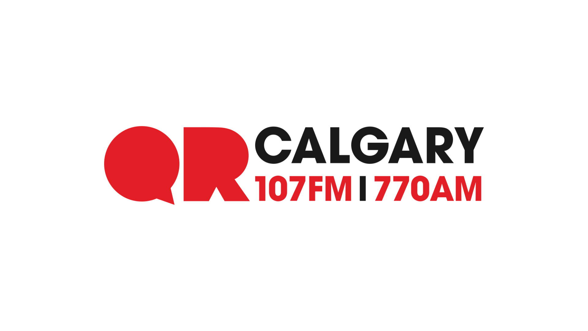 QR Radio logo in red and black letters.